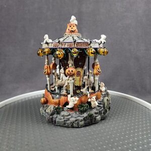 Halloween LED Village Haunted Carousel Carnival Ride‎ Ghosts Lights READ